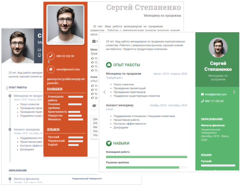 Профессиональные шаблоны резюме — Блог Gainrep